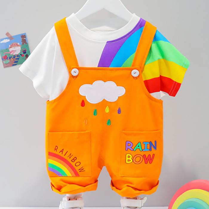 Boys' Summer Suit and Air  Children's Clothing Summer Baby One Year Old Children's Clothing Boys' Summer Short Sleeve Suit