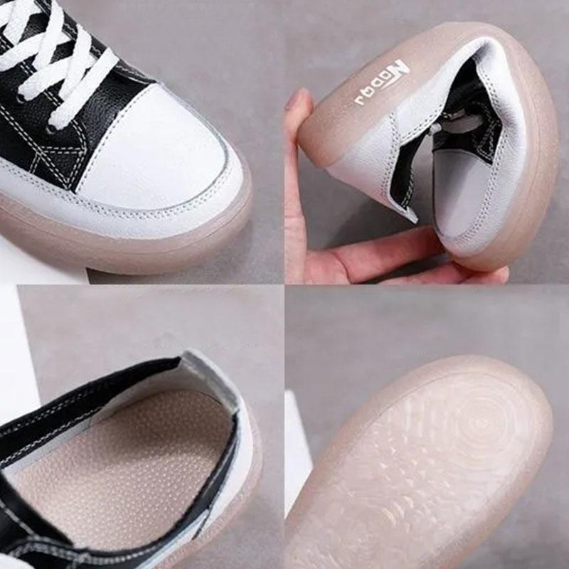 Women's Soft-soled Casual Shoes Autumn White Shoes Sports Shoes Real Cowhide Shoes Flat Shoes Student Shoes Mother Shoes