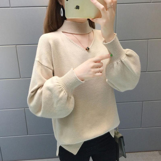 Fashion Casual Autumn Winter Woman Sweaters Knitted Shirt Long Sleeves Loose Pullovers Plus Size