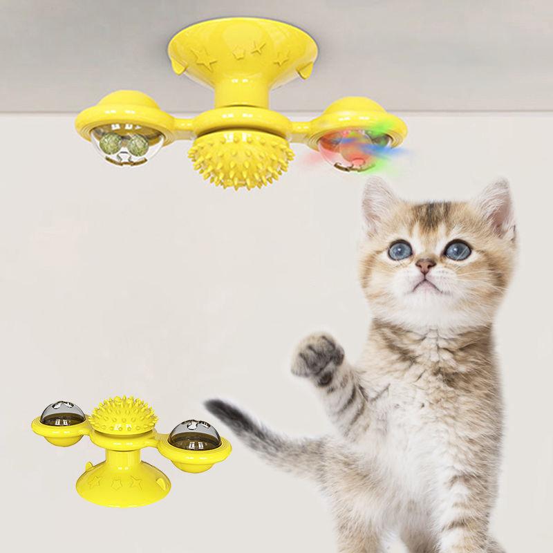 Rotating Cat Windmill Double Ball Turntable Cat Scratching Hair Artifact Cat Toy Pet Supplies