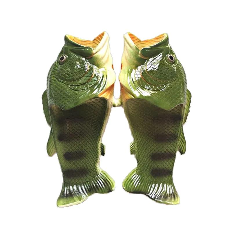 Fish Slippers Non-slip Funny Parent-child Slippers Home Waterproof One Word Drag Couple Sandals and Slippers Flip Flops