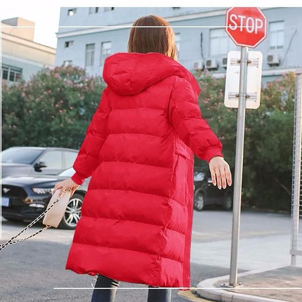 Thick and Warm Over-the-knee Women's Cotton-padded Jacket Student Fashion Slim Women's Cotton-padded Jacket Mid-length Winter Jacket