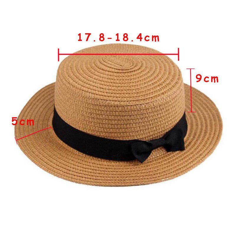 Lady Boater sun caps Ribbon Round Flat Top Straw beach hat Panama Hat summer hats for women straw