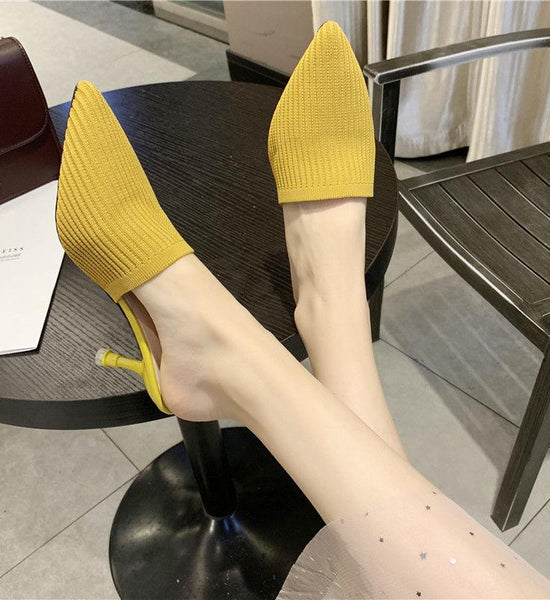 Slippers Female Wear Summer Pointed Lazy High Heels Female Stiletto Sandals