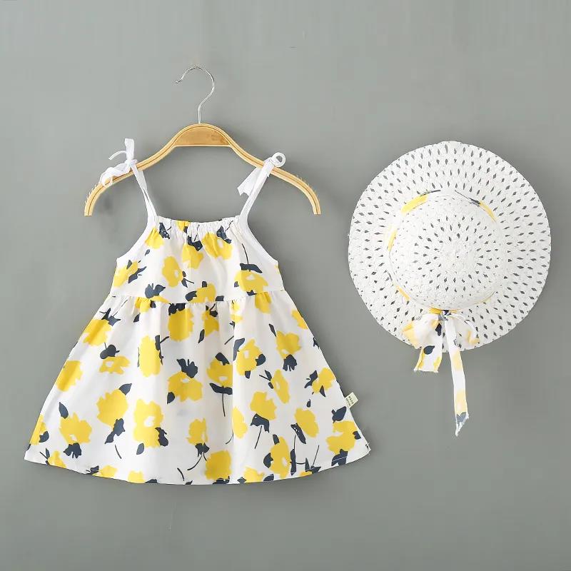 Baby Princess Skirt Girl Temperament Suspender A-line Skirt Little Girl Dress Children's Skirt Summer Thin Section (gift Hat)