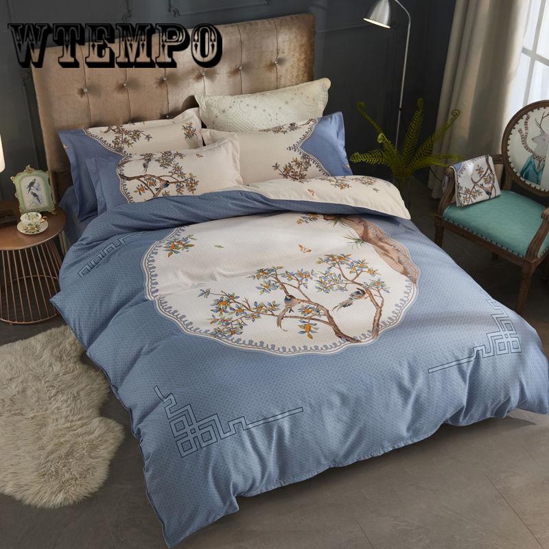 Luxury 3pcs Bedclothes Bedding Set Bedlinen Peony Print Bedding Sets Duvet/Quilt Cover Set