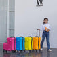 Children's Seated Wheeled Suitcase Seat Belt 20 Inch Sliding and Rolling Suitcase Boy Girl Travel Luggage Trunk