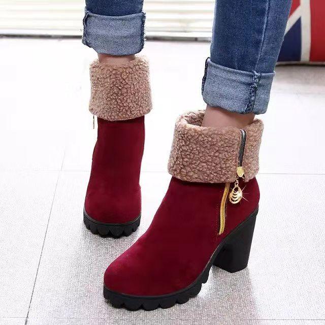 Women's Boots Women Ankle Boots Platform High Heels Buckle Shoes Short Boot Ladies Snow Boots