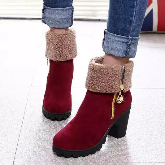 Women's Boots Women Ankle Boots Platform High Heels Buckle Shoes Short Boot Ladies Snow Boots