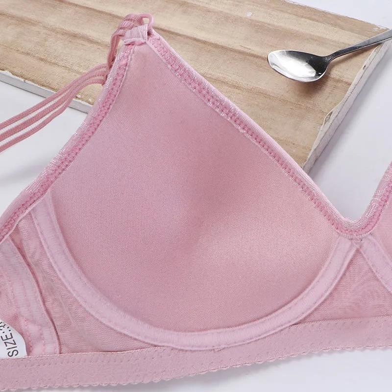 Large Size Printed Lace Skin-friendly Breathable Thin Thin Anti-sagging Gather No Steel Ring Women's Underwear Bra