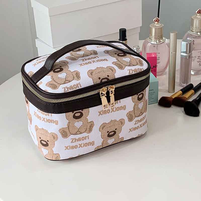 Cosmetic Bag Portable Go Out Carry-on Storage Bag Large Capacity Bear Pattern