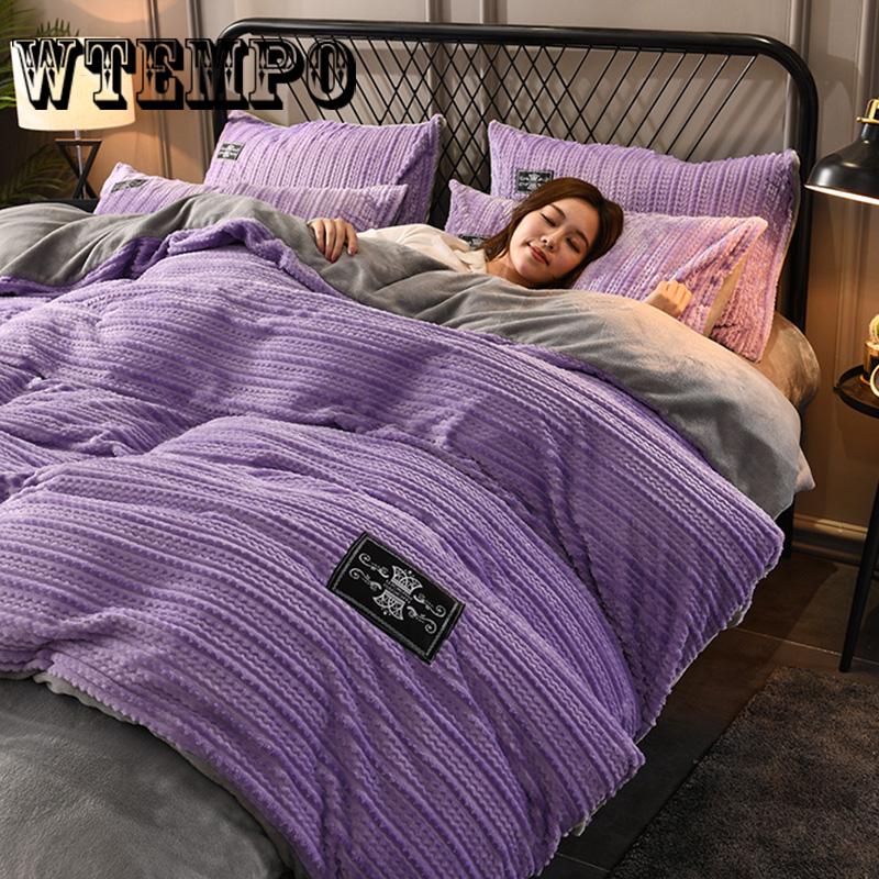 4pcs Bedding Sets Winter Plush Home Textile King Queen Size Bed Set Bedclothes Comforter Set