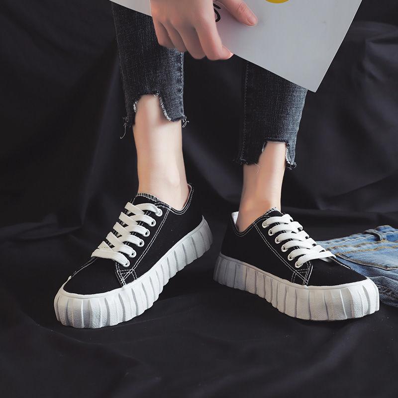 Korean Version of The Trend of All-match Canvas Shoes Women's Spring Casual Shoes Low-cut Student White Shoes