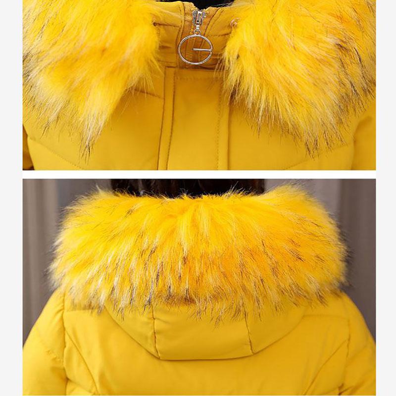 Down Jacket Winter Ladies Fashion Korean Big Fur Collar Thick Warm Hooded Mid-length Plus Size Cotton Jacket