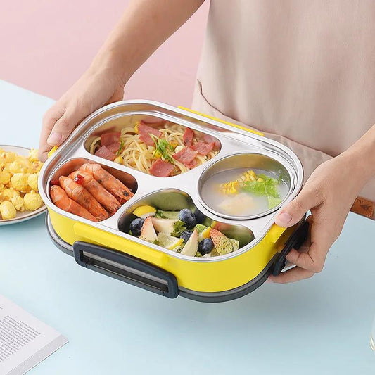 304 Stainless Steel Insulated Lunch Box Microwave Student Bento Box Leak-proof Single Compartment Lunch Box for Office Workers