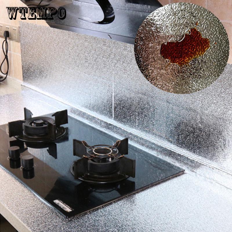 Brand DIY Waterproof Oil Proof Aluminum Foil Self Adhesive Wall Sticker Stove Cabinet