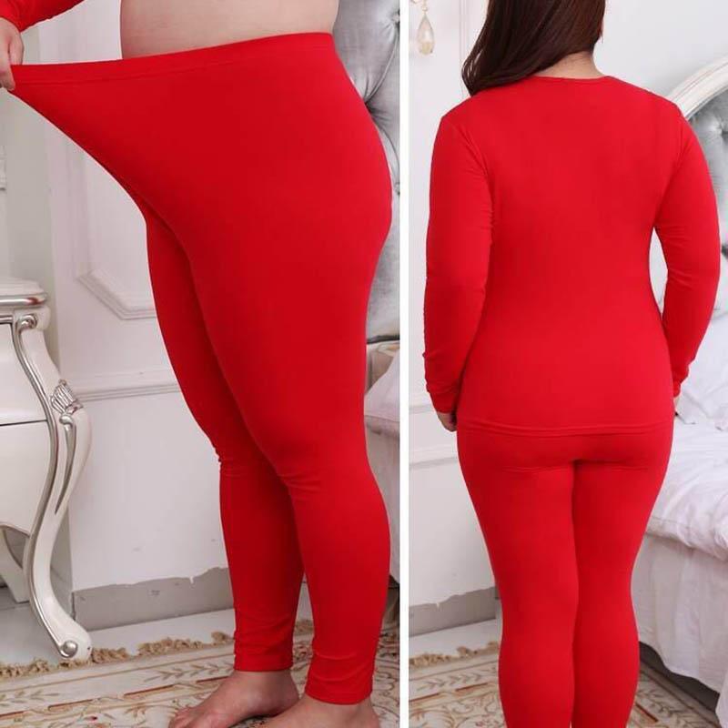 Add Fertilizer To Increase Thermal Underwear Women's Thin Velvet Suit Bottoming Shirt Autumn and Winter Plus Size Pajamas 200 Kg