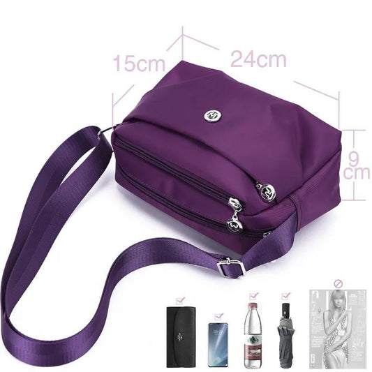 1pcs Women Canvas Crossbaby Bags Travel Casual Large Daily Shoulder Shopper Mother Handbag Multi-layer Zipper Closure