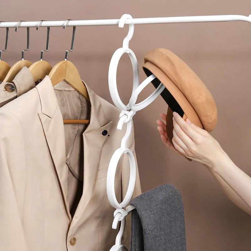 Nail-free Hanging Hat Rack Dormitory Coat Rack Multifunctional Door Rear Rack Household Wall-mounted Hat Rack Creative Towel Rack Scarf Rack