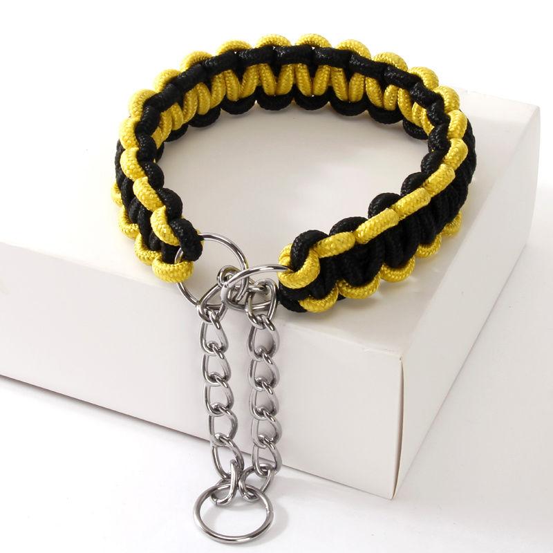 Dog Collar Labrador Chain Collar Puppy Necklace Adjustable Knitted Collar Pet Neck Medium Large Dog Walking Collar Pet Leash