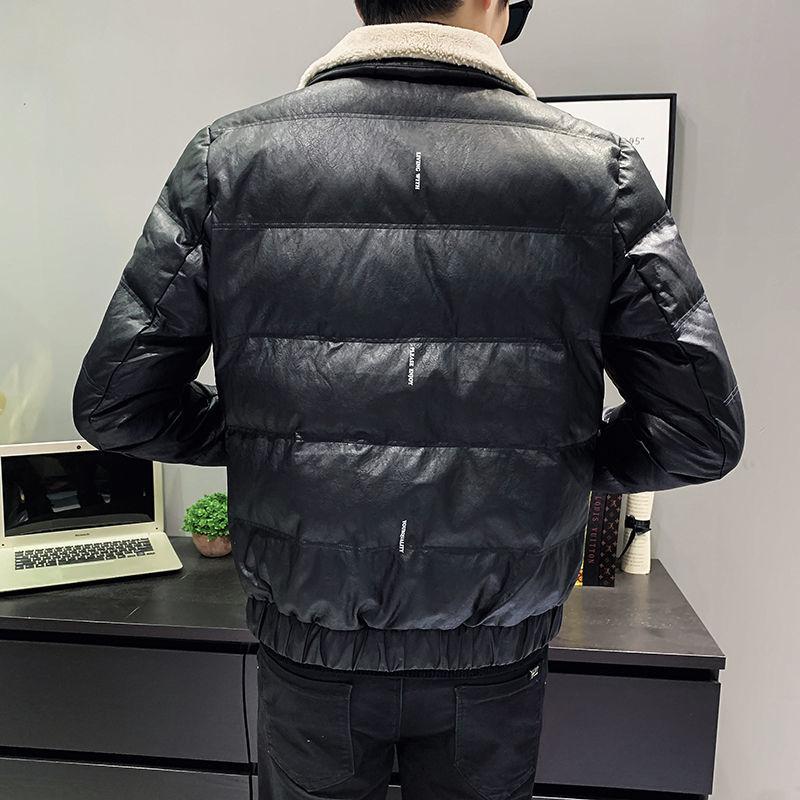 Leather Cotton Jacket Men's Winter Tide Brand Fashion Thickening Short Cold-proof Wild Warm Jacket