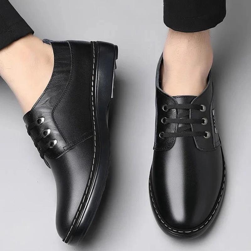 Men's Breathable Leather Shoes Korean Version of The Increase In The Young British Pointed Business Suits Men's Leather Shoes