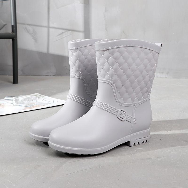 Rain Boots Rubber Shoes Women's Mid-tube Korean Version of Non-slip Waterproof Shoes Cute Waterproof Boots