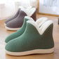 Winter Cotton Shoes Non-slip Couples Indoor Thickened Fleece and Furry Shoes with High-top Warmth and Non-slip Cotton Slippers Snow Boots