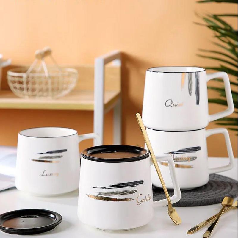 Ceramic Cup Female Cute Korean Version Cute Mugs Home Coffee Cup Drinking Cup Tea Cup Couple Cup