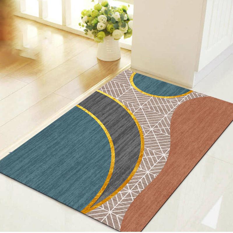 European Geometric Carpet Entrance Door Mat Living Room Anti-slip Carpet Absorbent Bath Mat Kitchen Rug Welcome Mats for Front Door