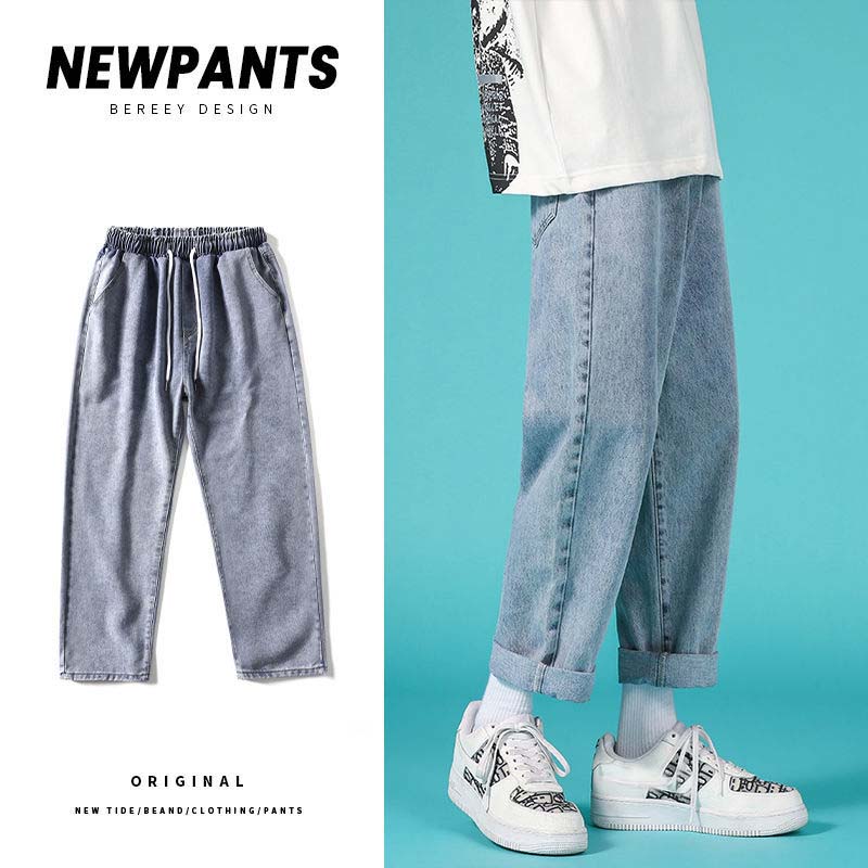 Loose Jeans Spring Straight Casual Pants Men's Loose All-match Wide-leg Pants