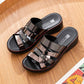 Slippers Women's Summer Wear Mid-heel Soft-soled Middle-aged Ladies Flat-bottom Non-slip Middle-aged and Elderly Mother Sandals