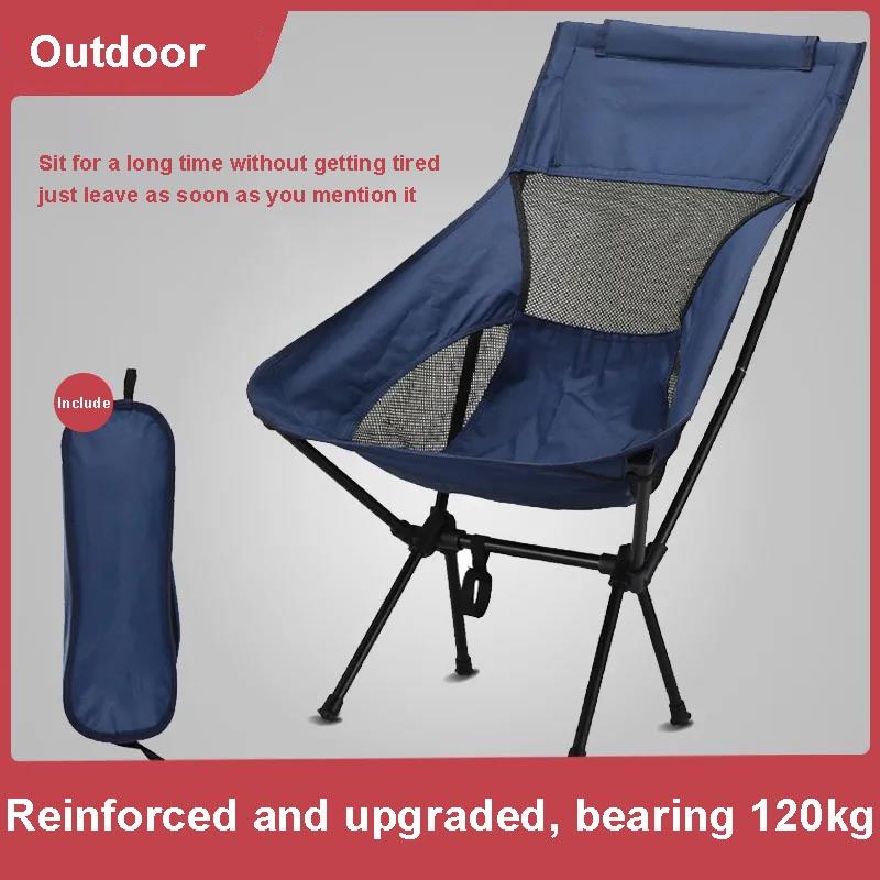 Portable Folding Chair with Backrest Outdoor Fishing Chair Camping Stool