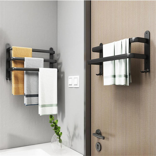 Bathroom Towel Rack 3 Layers Punch-Free Towel Holder Shower Rack Bathroom Storage Shelf Home Organizer Accessories