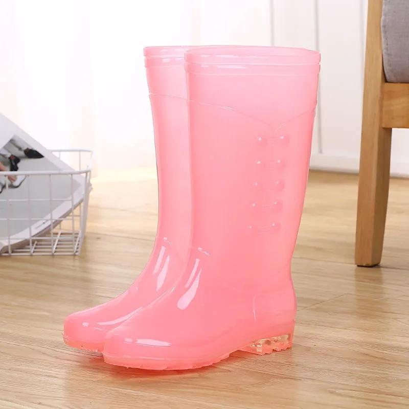 Rain Boots Women's High Tube Thick Bottom Non-slip Waterproof Shoes Women's Fashion Rubber Shoes Work Water Boots