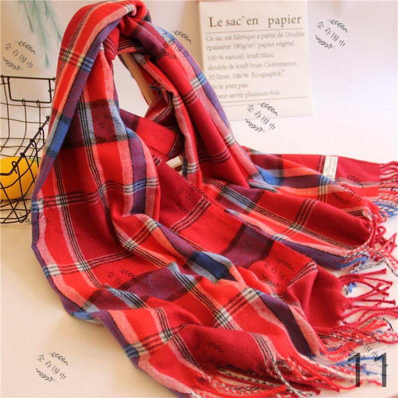 Winter Women Scarf Plaid Warm Cashmere Scarves Shawls Female Pashmina Scarf Lady Blanket Wraps