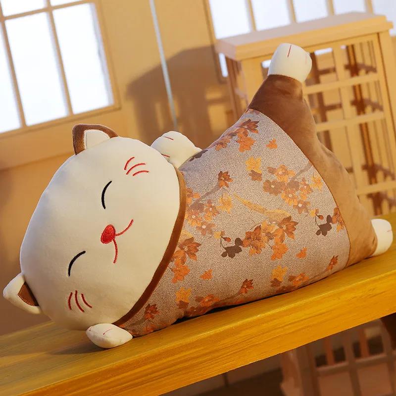 Japanese Beckoning Cat Doll Pillow Quilt Dual-use Sofa Back Cushion Office Seat Waist Cushion Lumbar Pillow Blanket