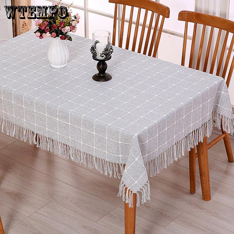 WTEMPO Tablecloth Waterproof and Oil-proof Fabric Cotton and Linen Tablecloth Coffee Table Cloth