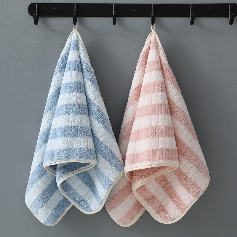 2pcs Pure Cotton Towel Household Men and Women Wash Face Bath Towel Thickened Quick-drying Water-absorbing Soft Towel