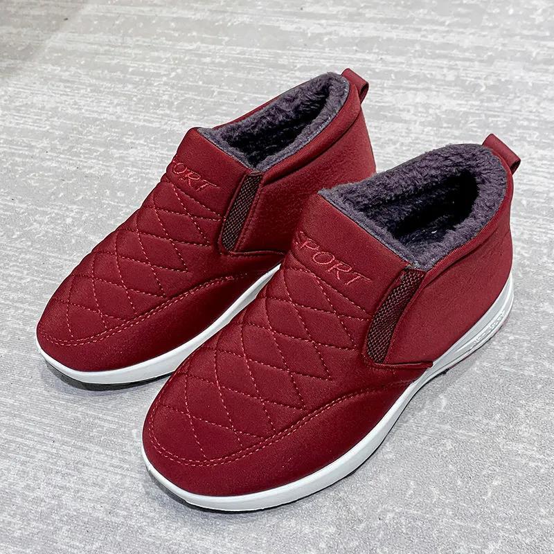 Winter Plus Velvet Thick Cotton Shoes Women's Anti-skiing Boots Warm and Comfortable Non-slip Walking Shoes