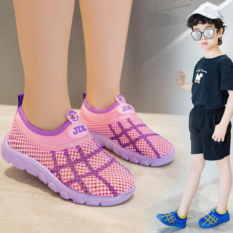 Children's Flat Shoes In Spring and Summer Soft Sole Non Slip Sports Single Shoes Colorful Mesh Breathable Casual Shoes