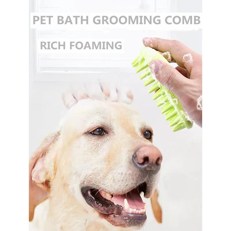 Dog Bathing Brush Large Pet Brush Cat Long Hair Silicone Massage Brush Shower Gel Brush Float Hair Cleaner Removal Pet Grooming Comb Pet Supplies