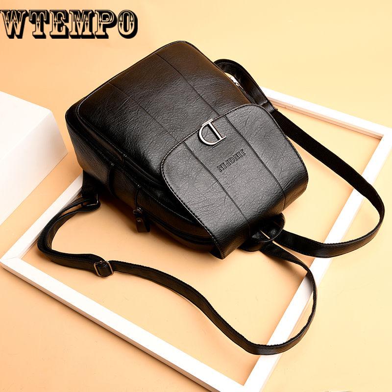 Simple Fashion Women Backpack Leather Travel Shoulder Bags Ladies Girls Bag Big Capacity