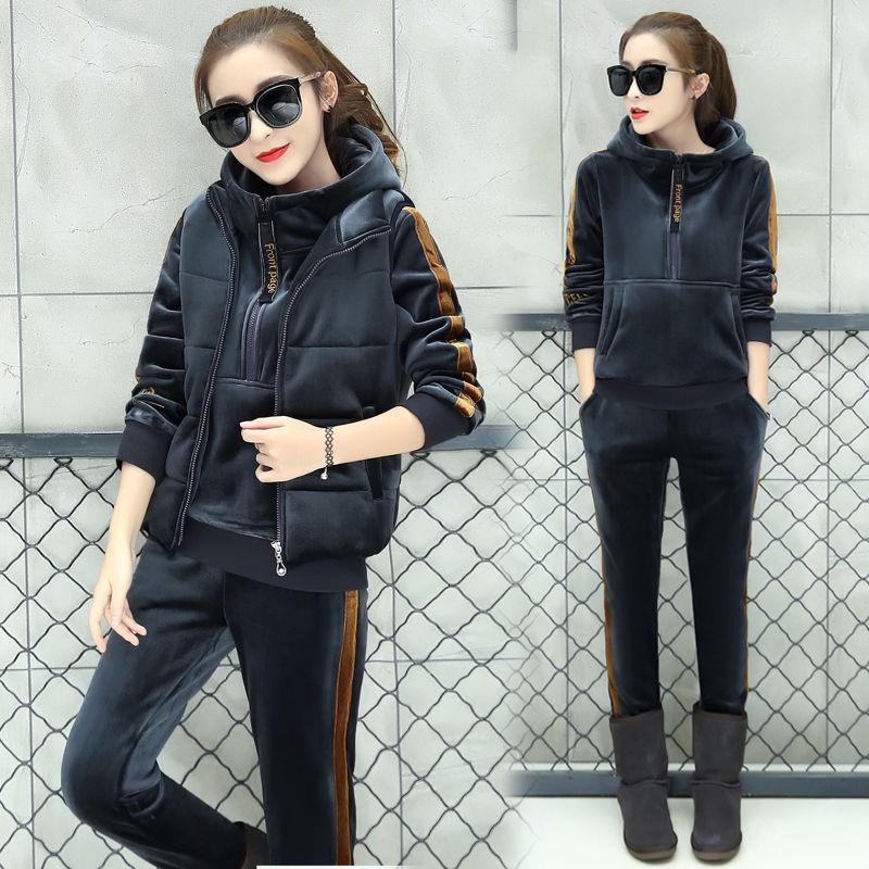 Casual Sweatshirt Set Large Size Spring And Autumn Women 2pcs Set Wild Long Sleeve