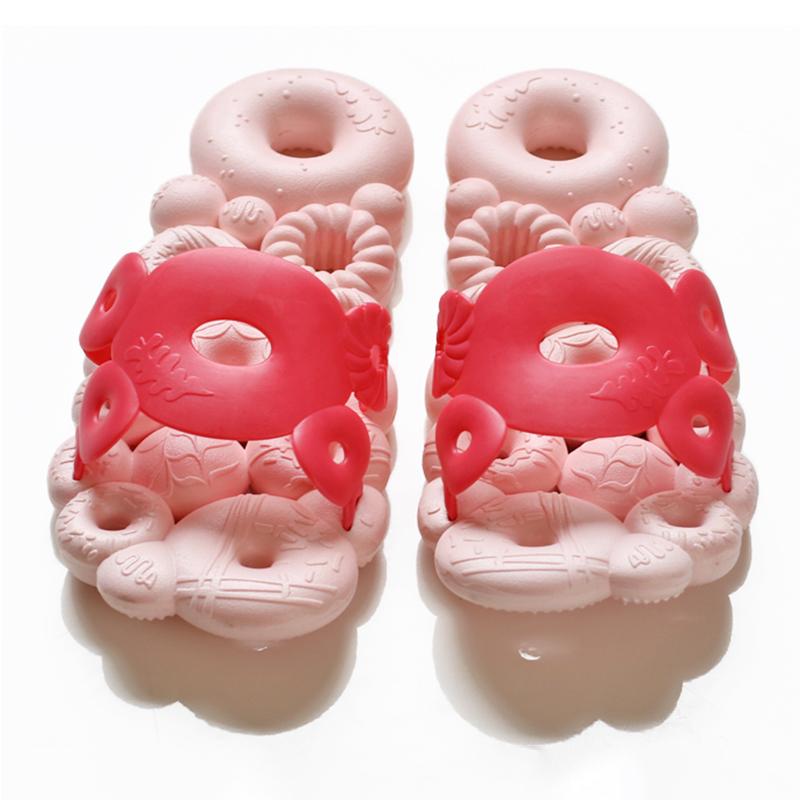 Bathroom Non-slip Sandals and Slippers for Men and Women Summer Home Indoor Bath Soft Bottom Donut Hollow Cute Personality