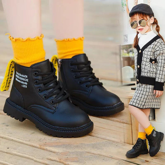 Winter Children's Boots Girls Boys Plush Martin Boots Casual Warm Ankle Shoes Kids Fashion Sneakers Baby Snow Boots