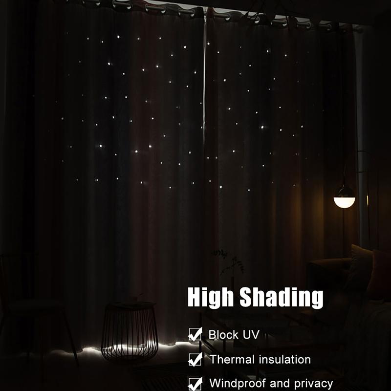 1/2pcs  Modern Double Curtains for Living Room Hollow Stars  Curtain for Bedroom Shade Curtain Tulle Cloth