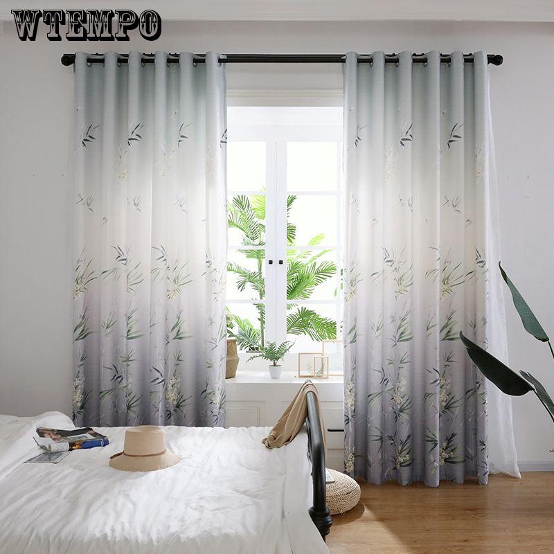 WTEMPO Curtain Finished Window Blackout Curtains European Style Shade Embroidery Blackout Curtains