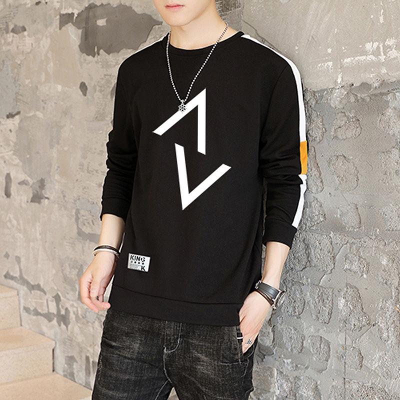 Long-sleeved T-shirt Spring and Autumn Plus Size Sweater Men's Loose Sweater Trend Wild Jacket Men