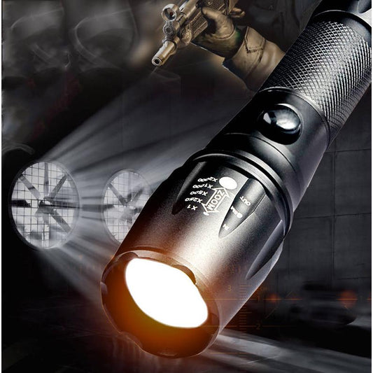 Powerful tactical LED Flashlight T6 defense Flashlight torch lanterna for Hunting Bike light lamp